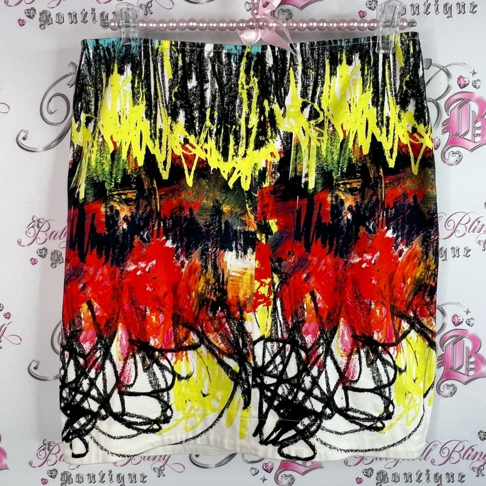 Cedric Charlier skirt graffiti print Abstract Art Skirt pencil mini skirt zipper